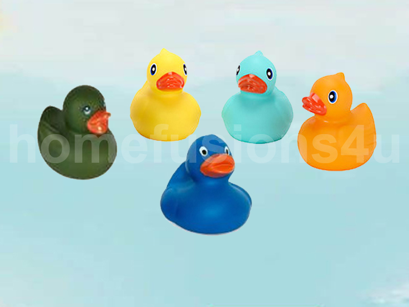 coloured rubber ducks